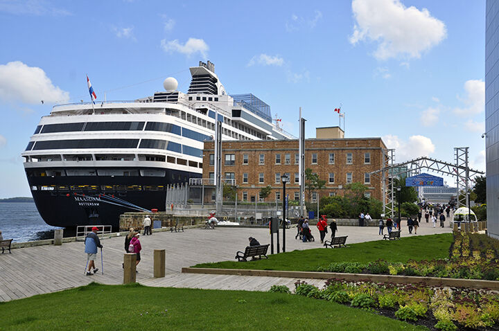 cruise ship docked outside halifax