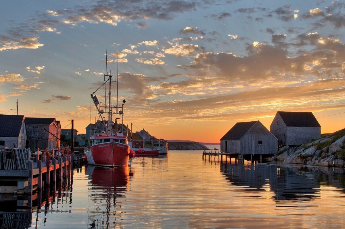 peggy's cove at sunset